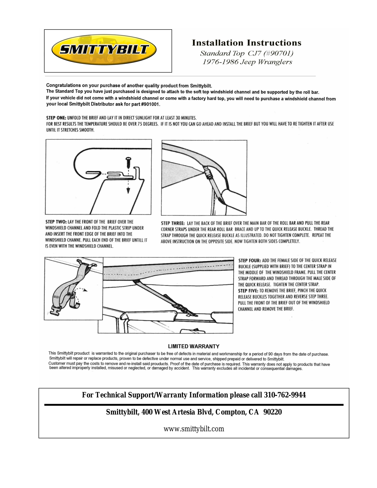 Smittybilt 90701 User Manual