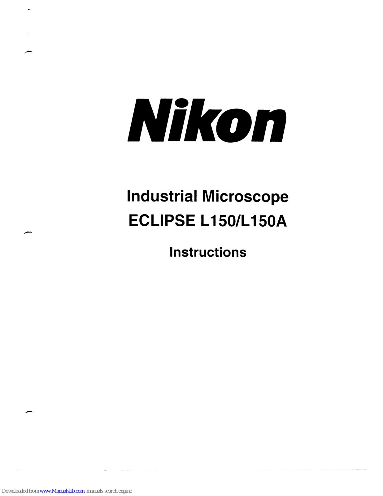 Nikon Eclipse L150, Eclipse L150A Instructions Manual