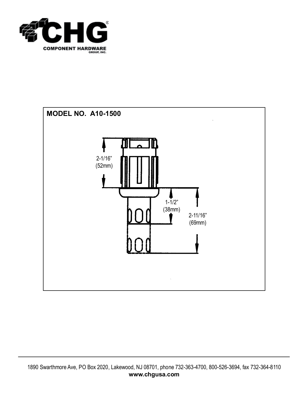 Component Hardware A10-1500 User Manual