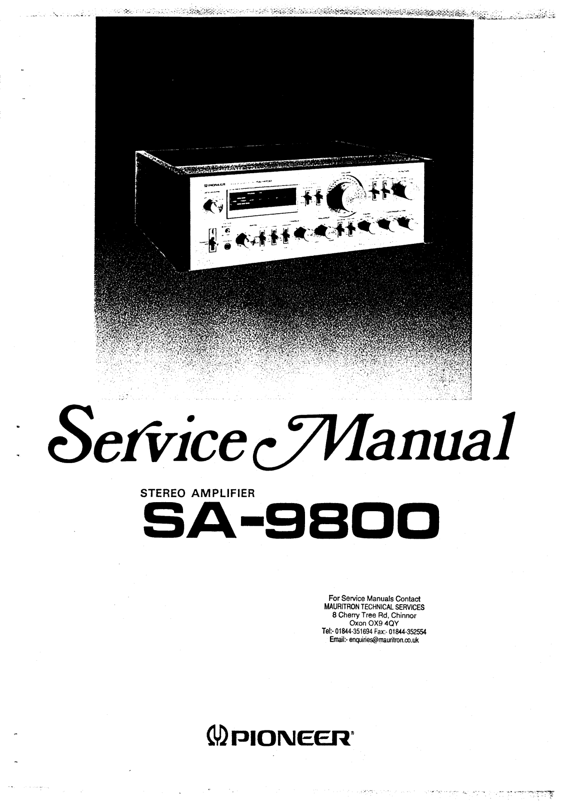 Pioneer SA-9800 Service manual