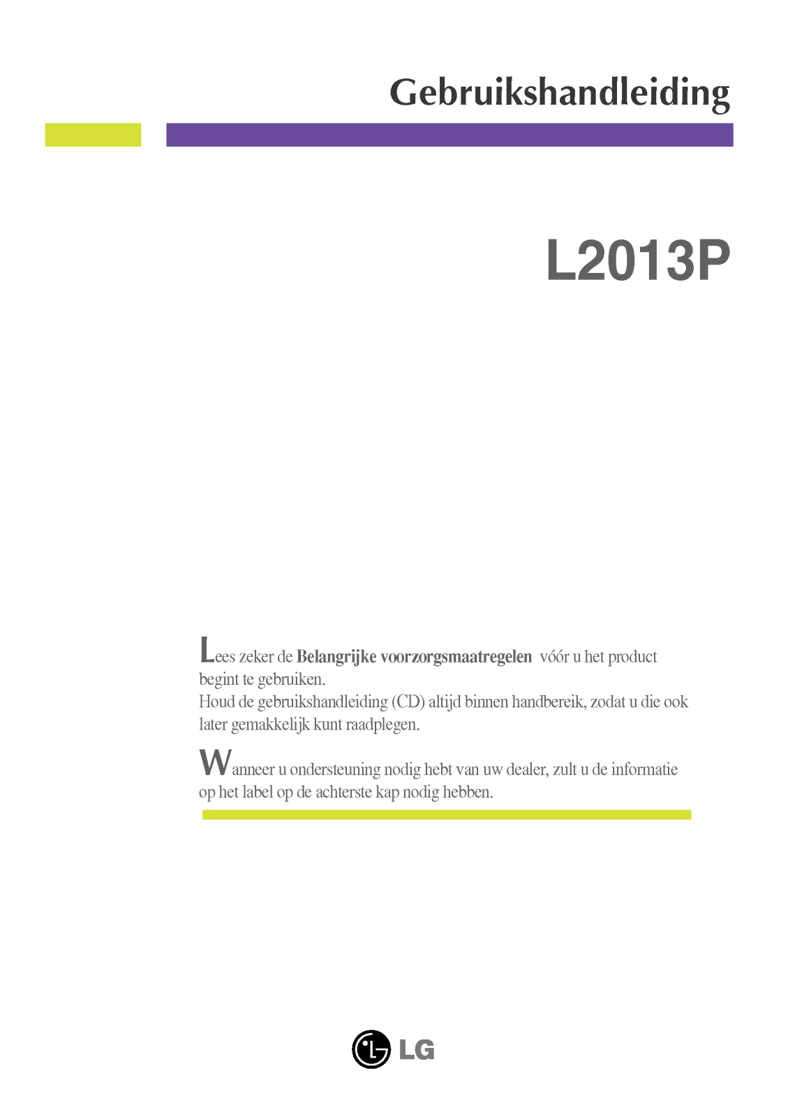 Lg L2013P User Manual