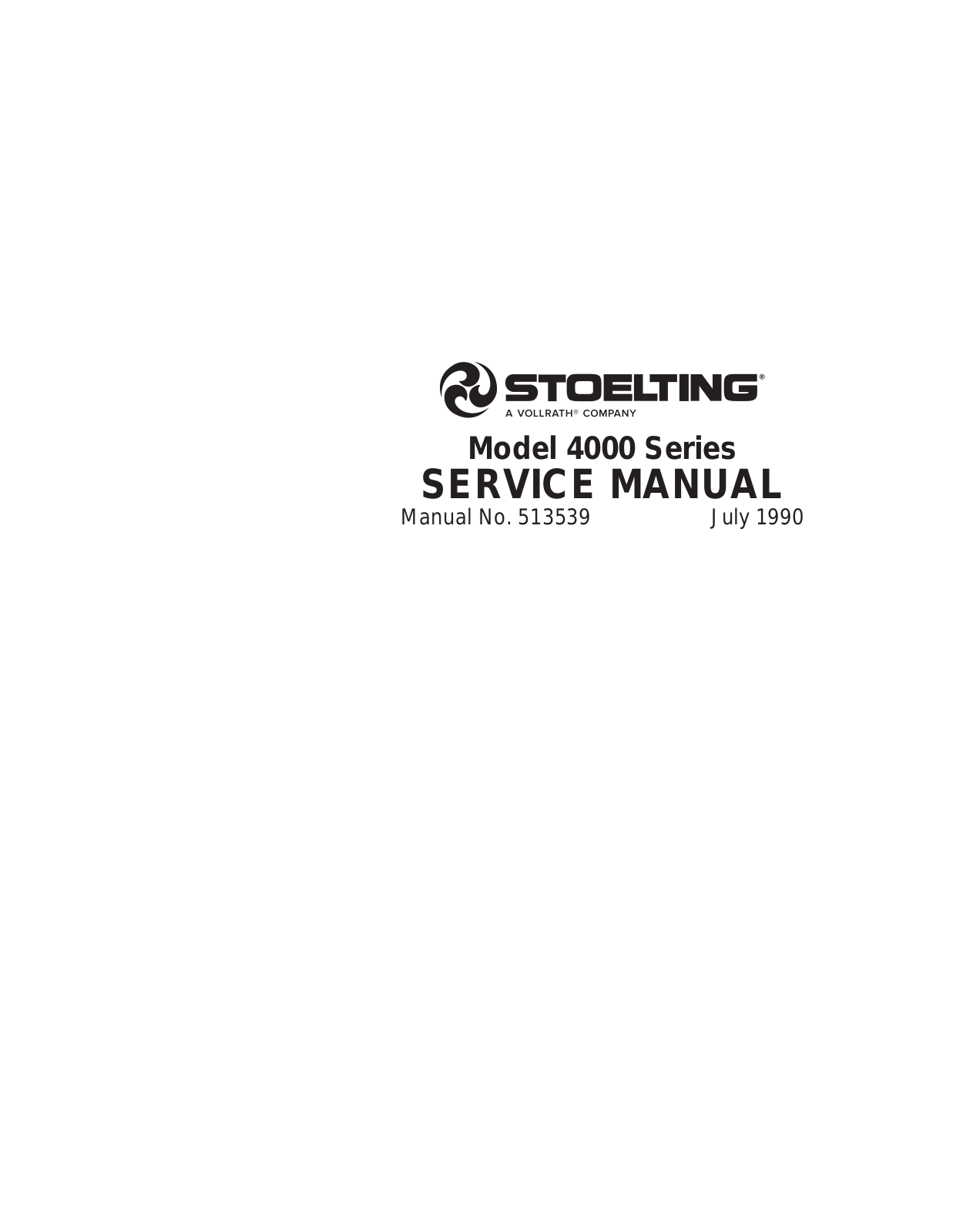 Stoelting 4000 Series Service Manual