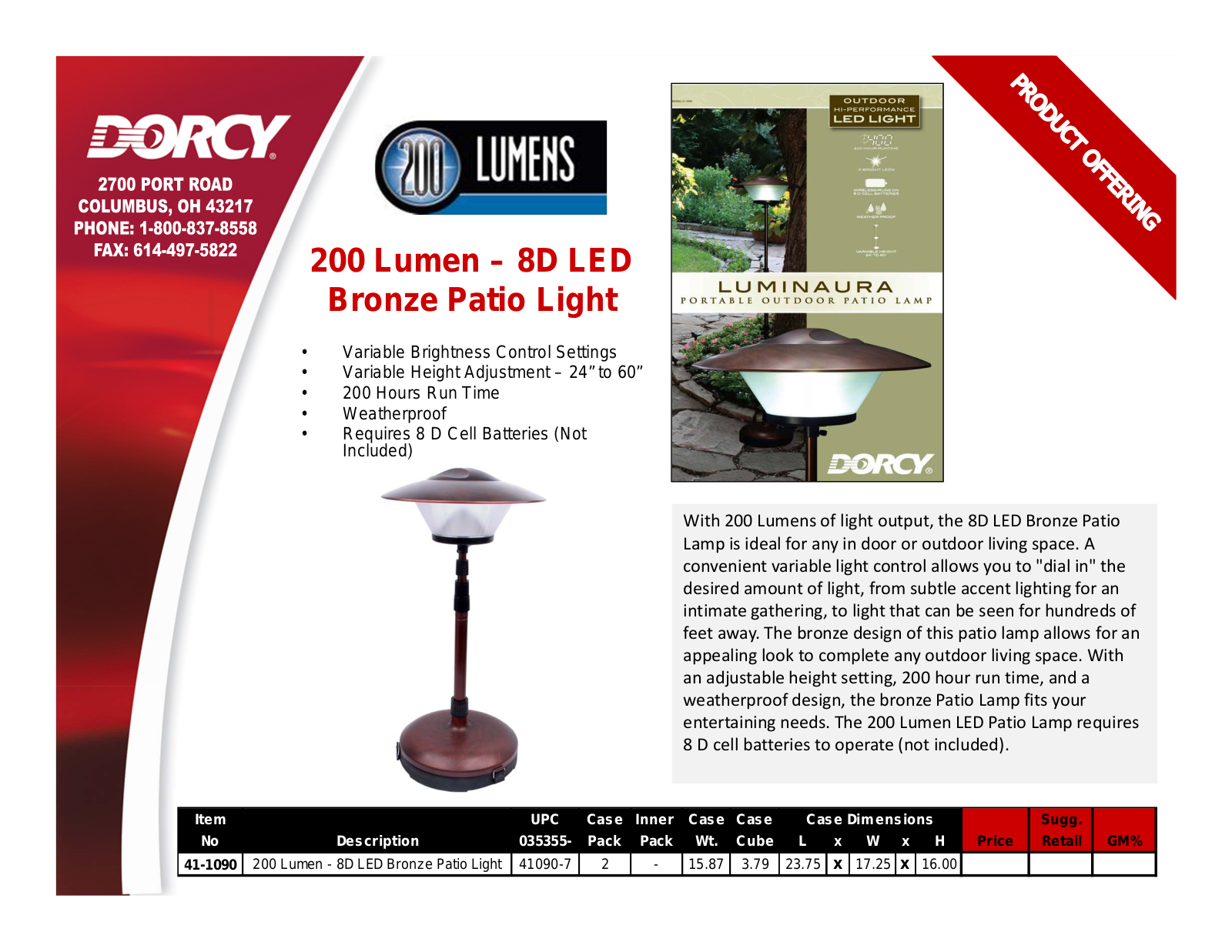 Dorcy 41-1090 Catalog Page