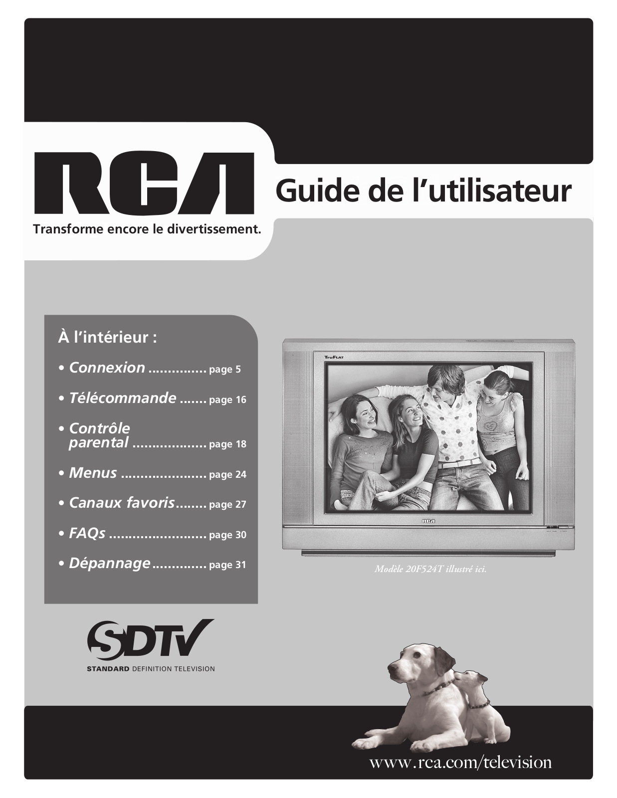 RCA 24V414T, 14F514T, 20F424T, 24V504T, 20V504T User's Guide