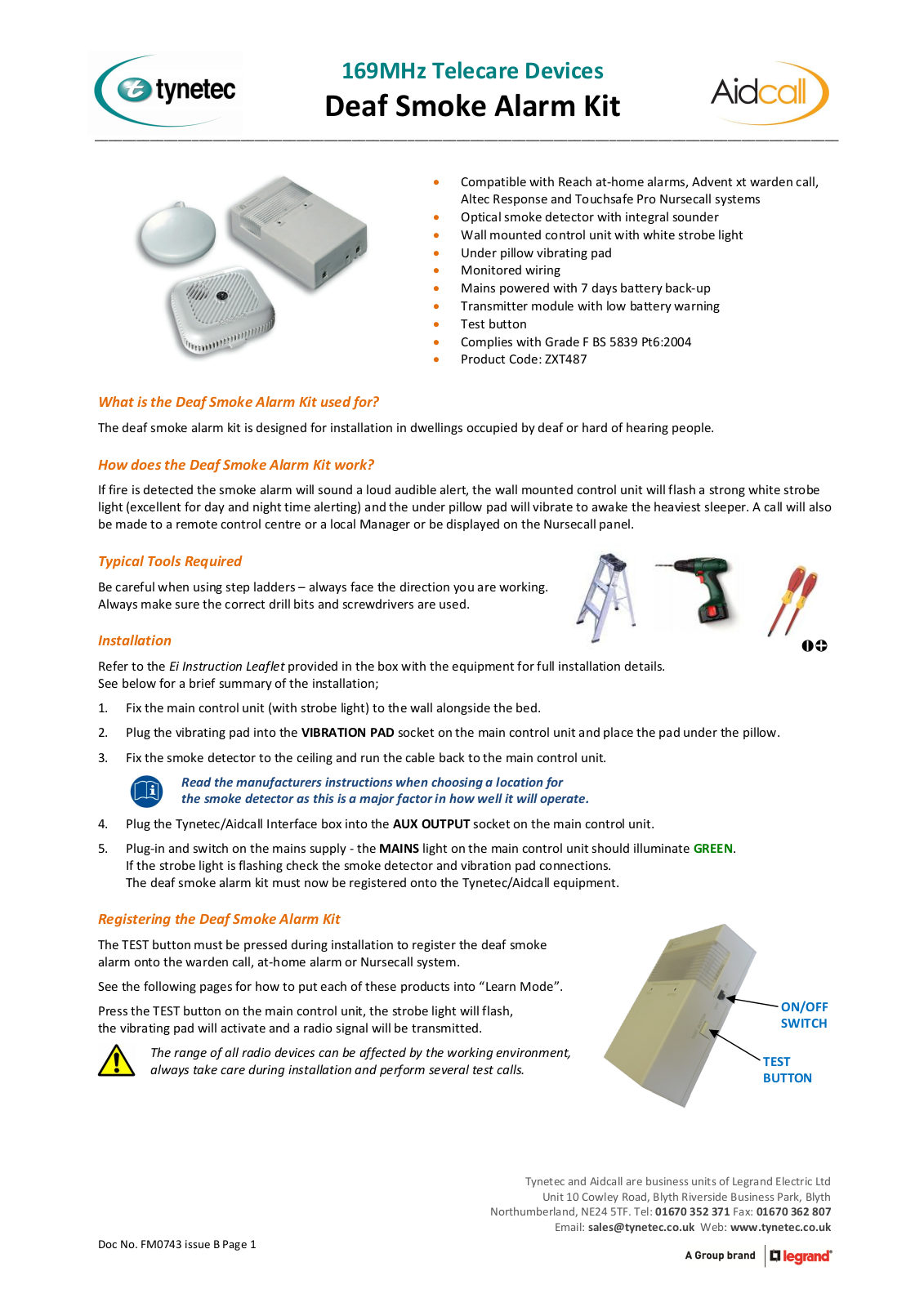 Tynetec Aidcall FM0743 User Manual