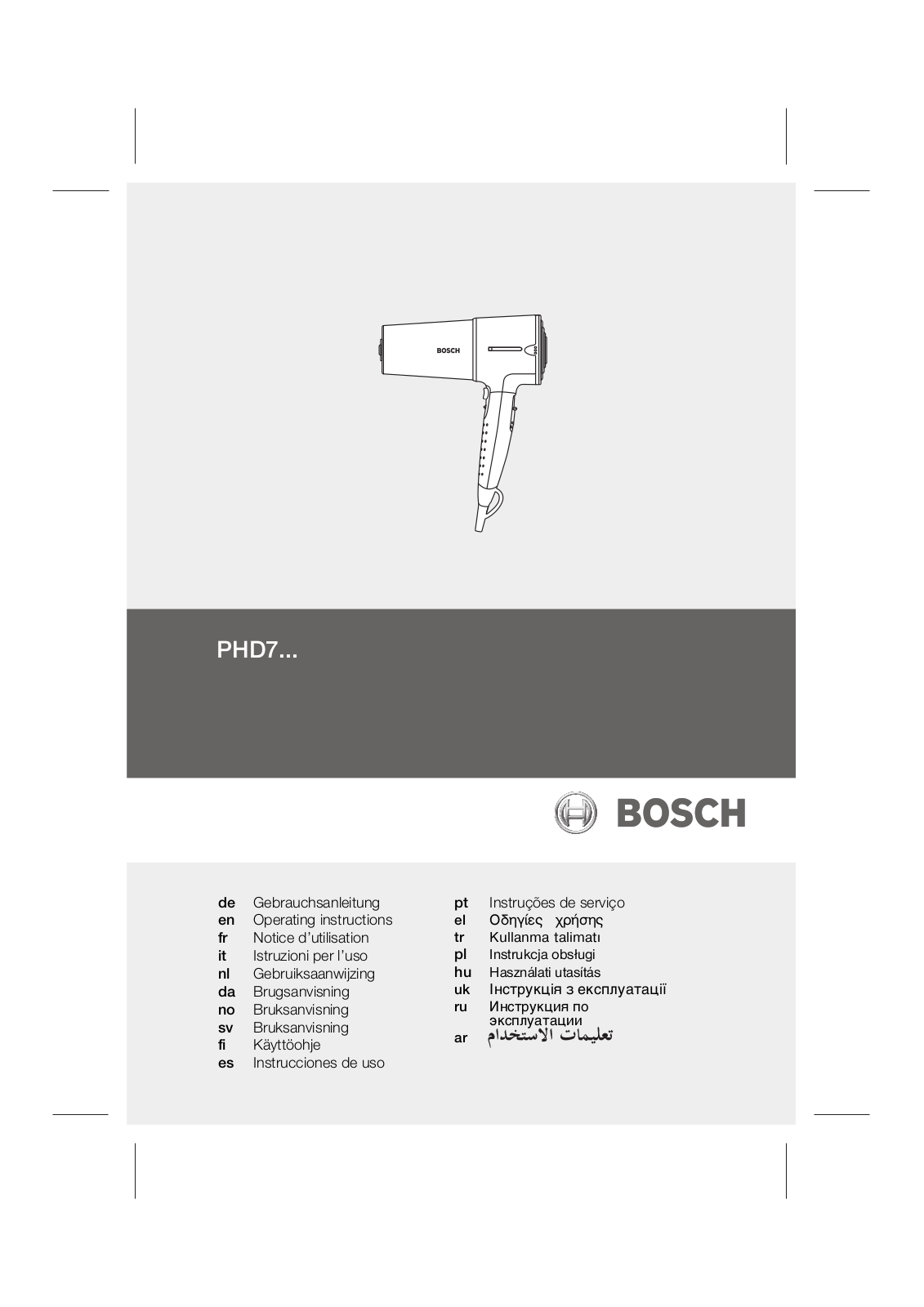 Bosch PHD7967 User Manual