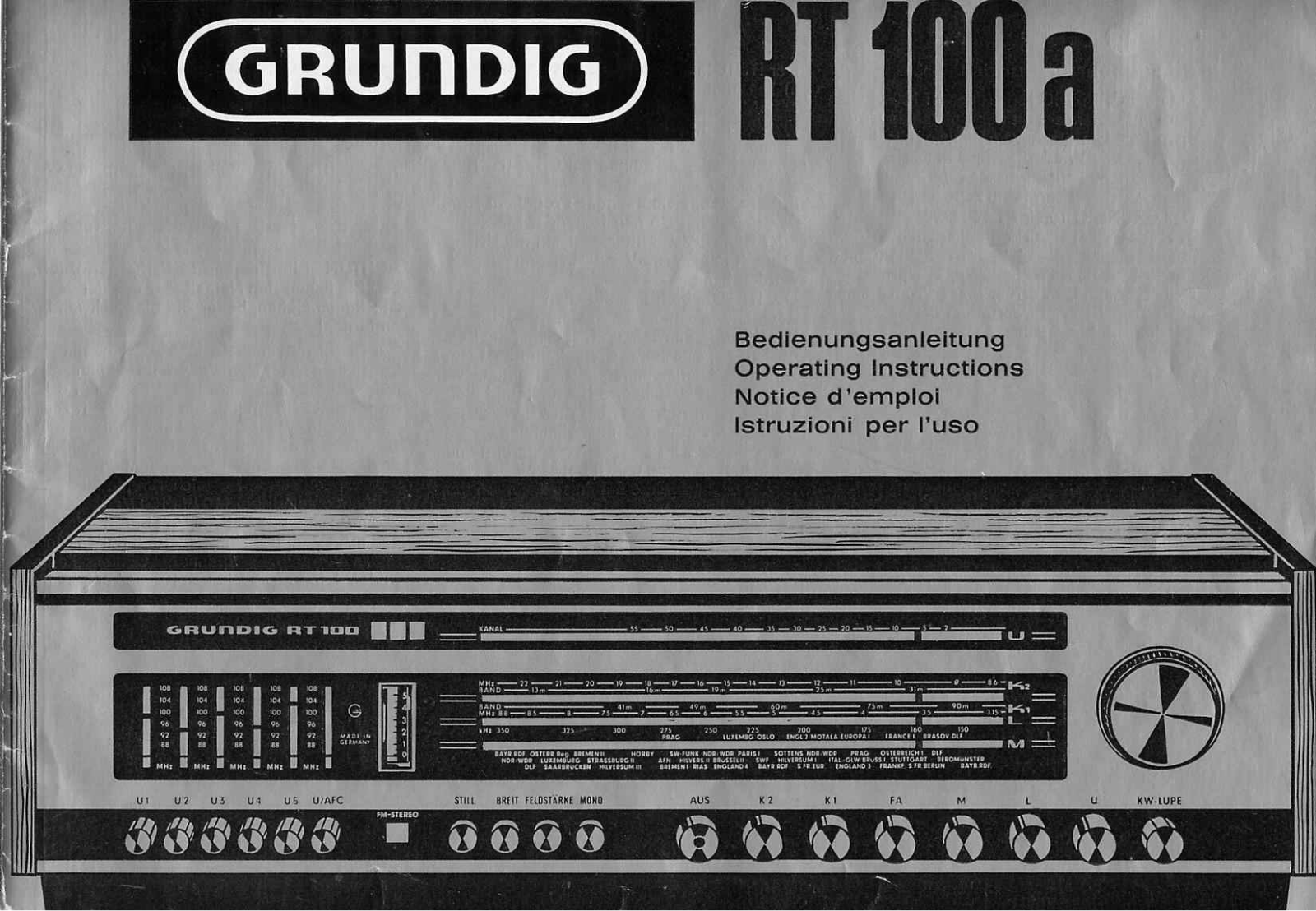 Grundig RT-100 Owners Manual