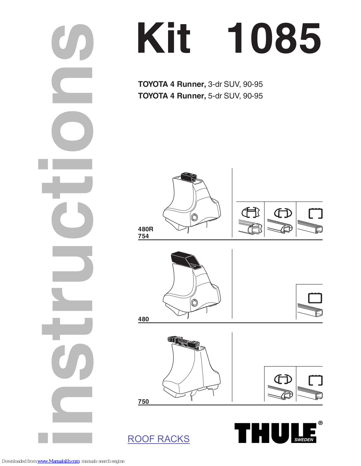 Thule 1085 Instructions Manual - ManualMachine.com