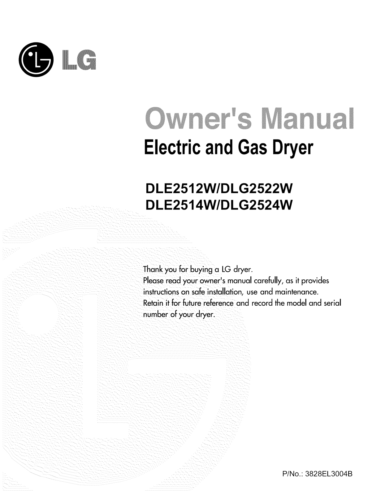 LG DLG2525S, DLG2524W, DLG2522W, DLE2515S Owner’s Manual