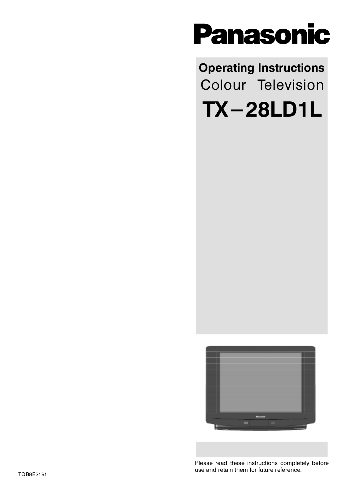 Panasonic TX-28LD1L User Manual