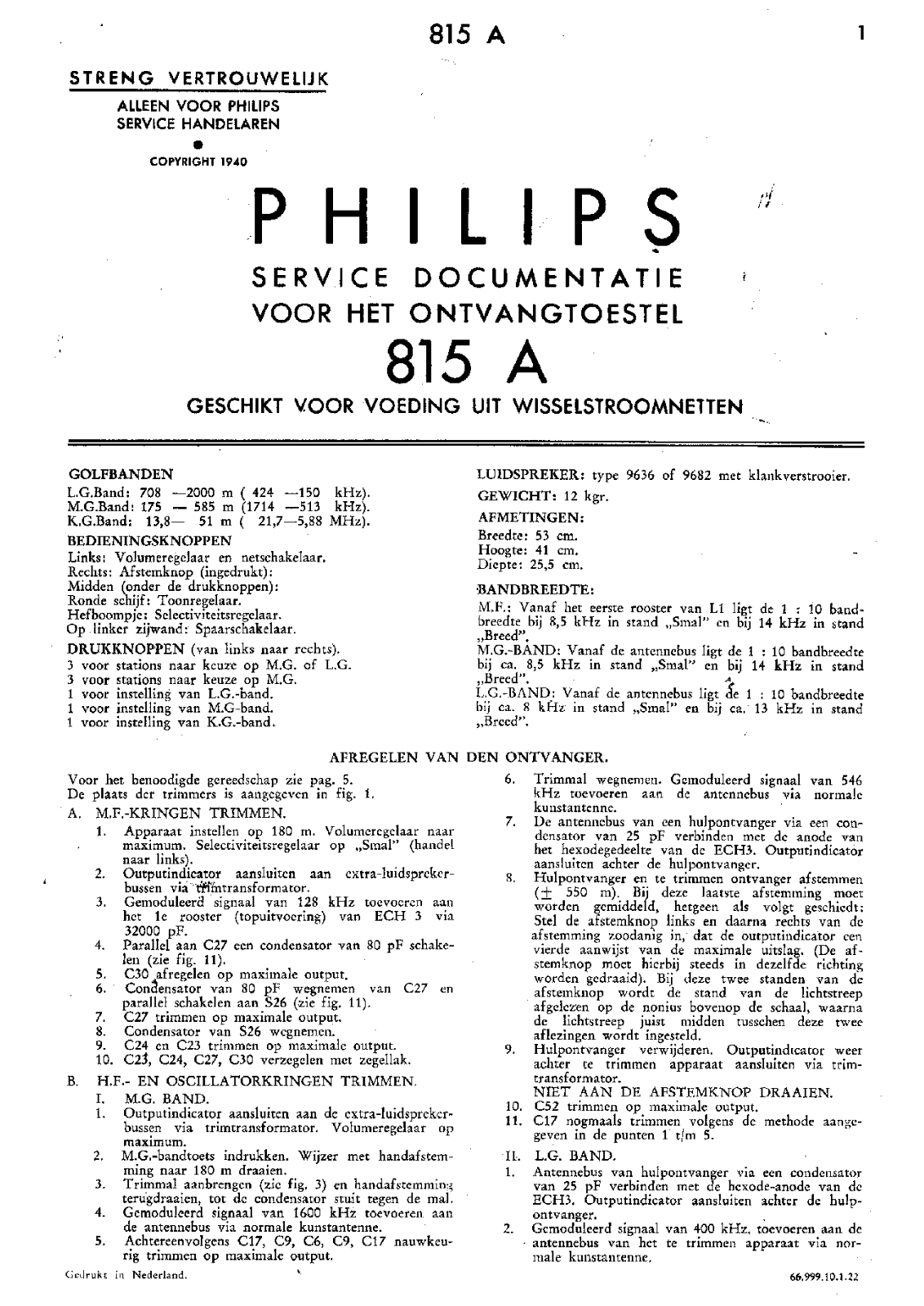 Philips 815-A Service Manual