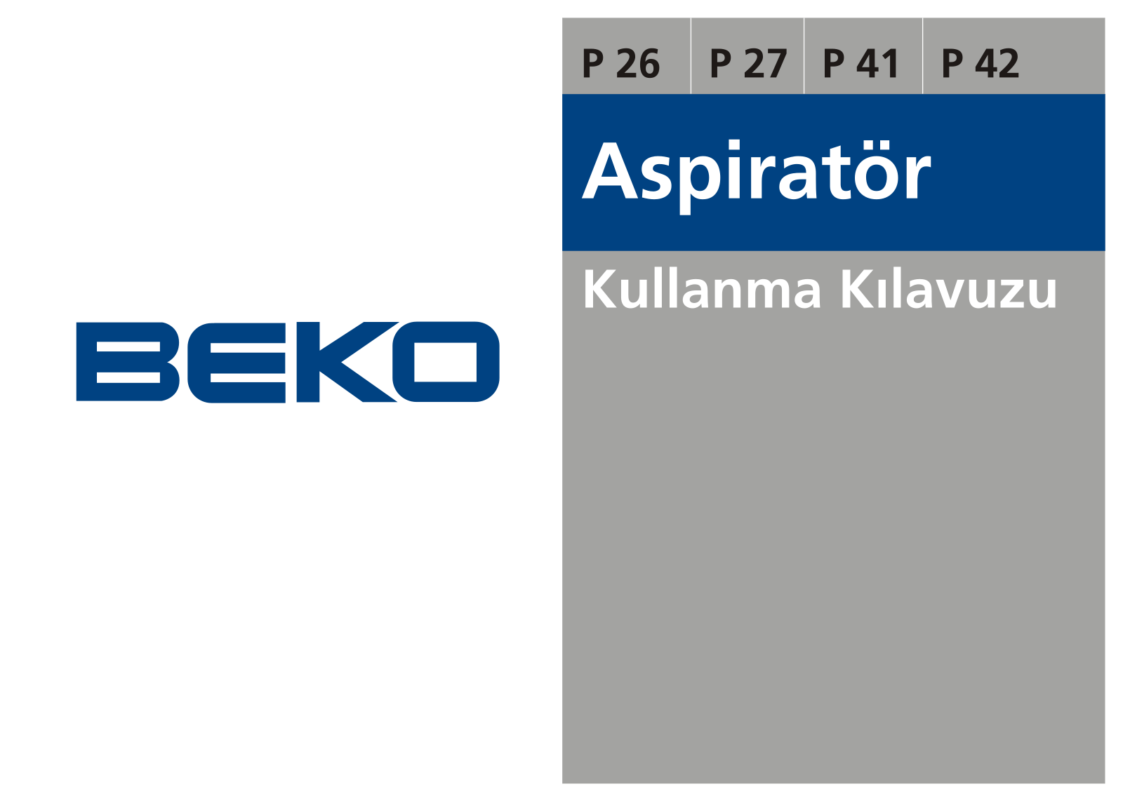 Beko P27, P41, P42 User manual