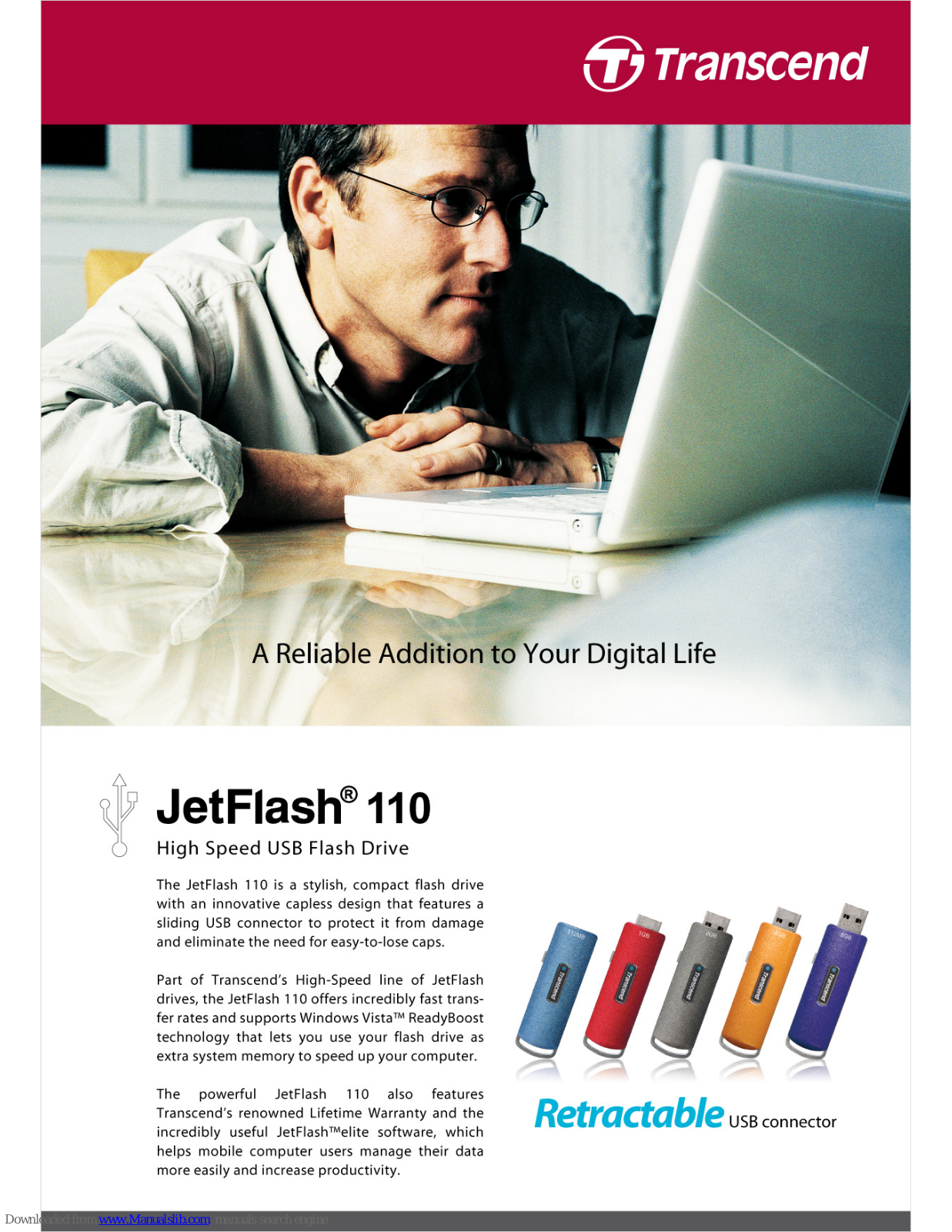 Transcend JetFlash 110 Brochure & Specs