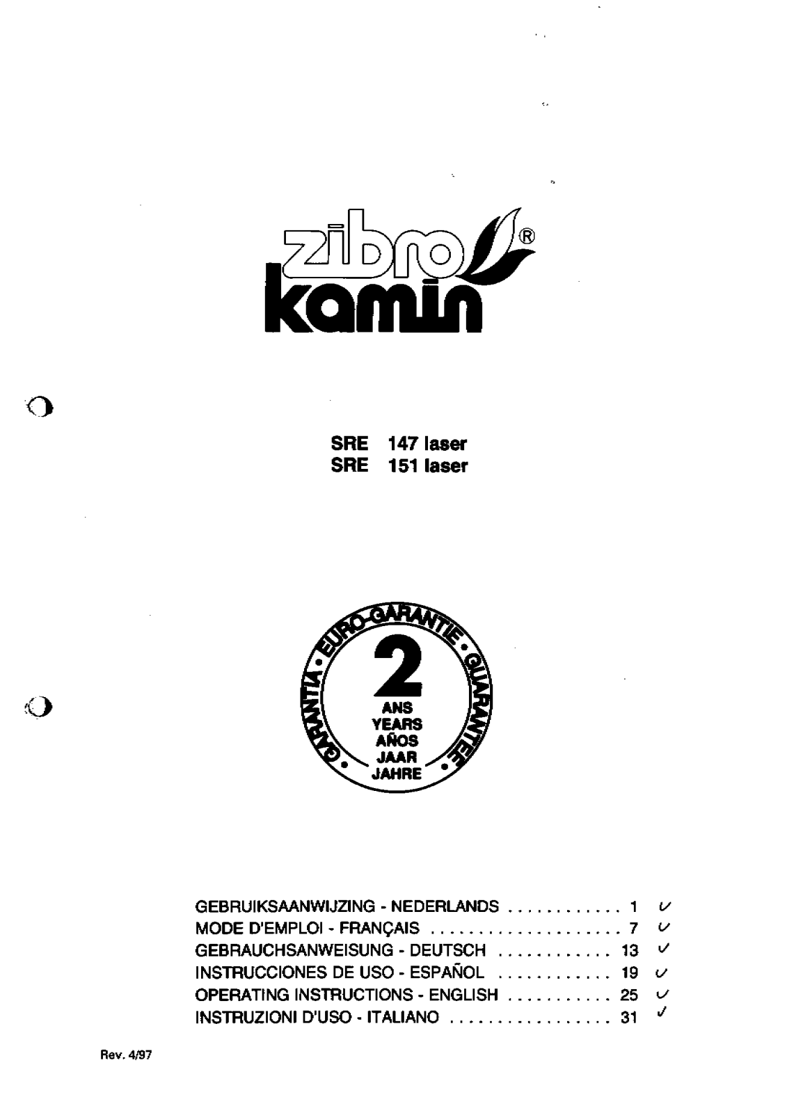 Zibro SRE147 user manual