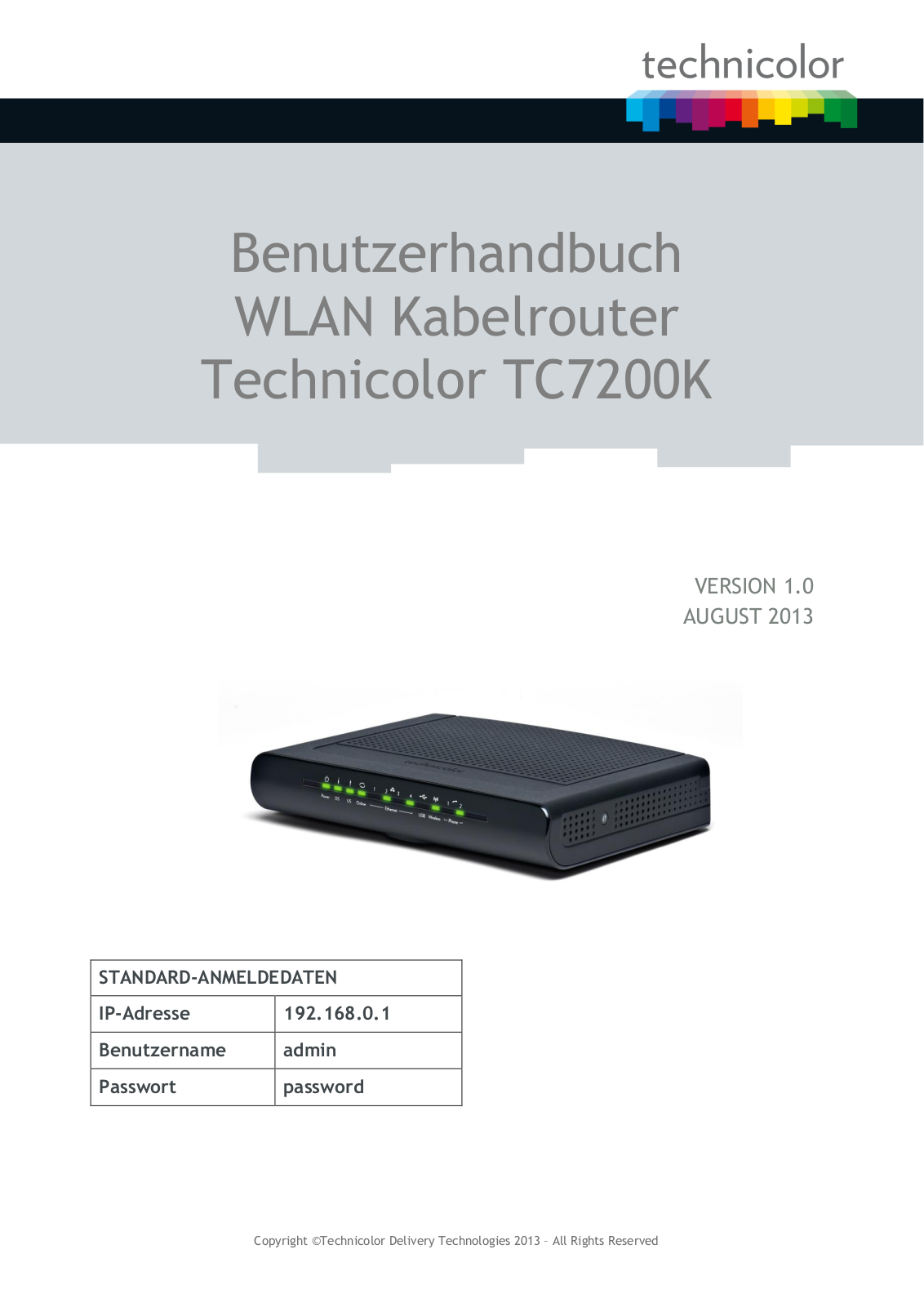 Technicolor TC7200K User Manual