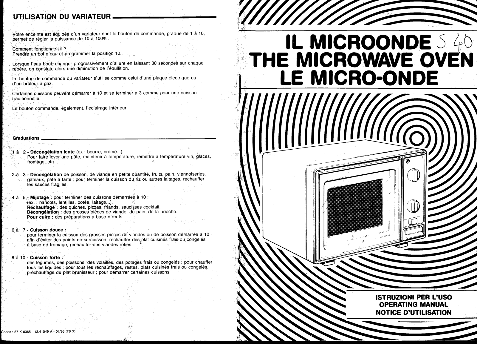 Smeg S40 User Manual