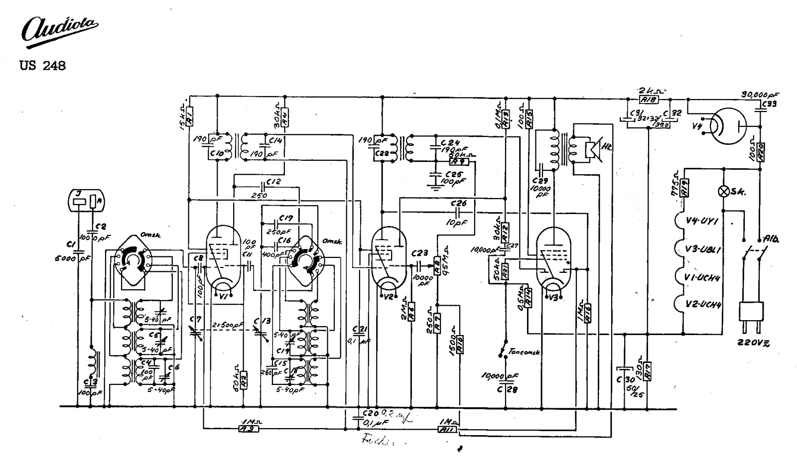 Audiola US248 Schematic