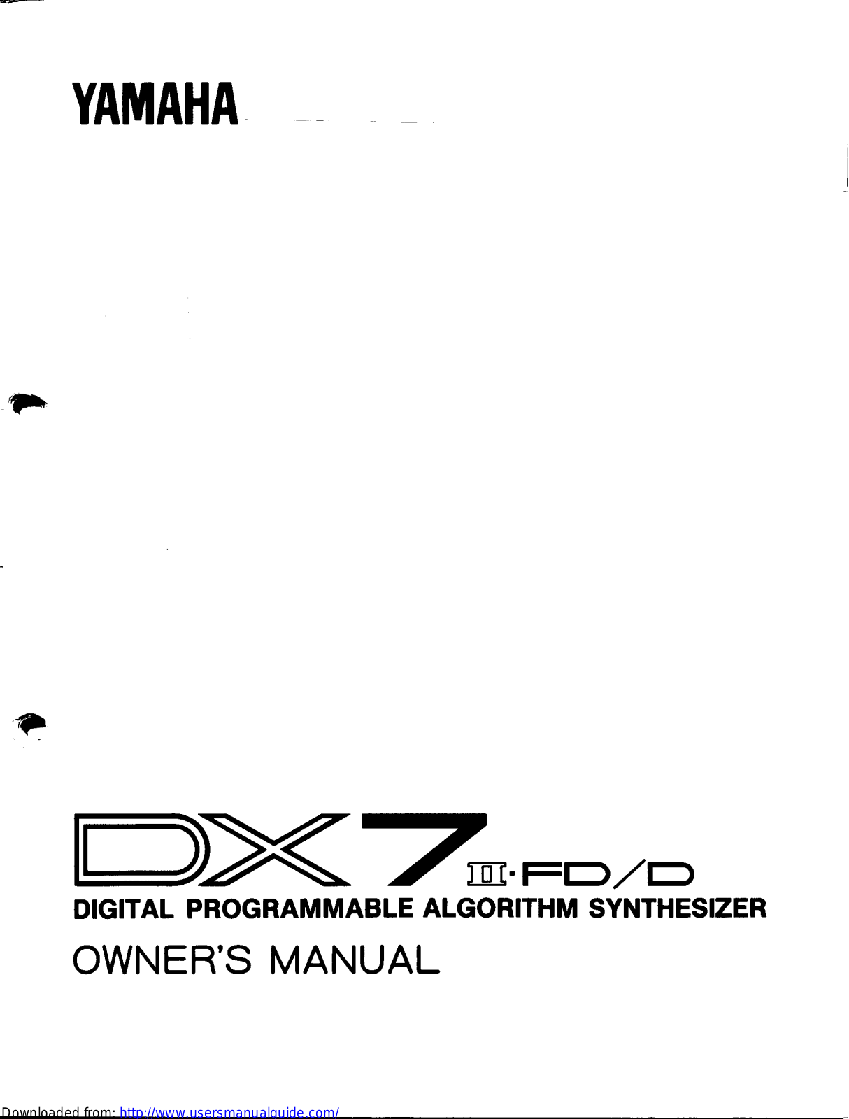 Yamaha Audio DX7II FD, DX7II D User Manual