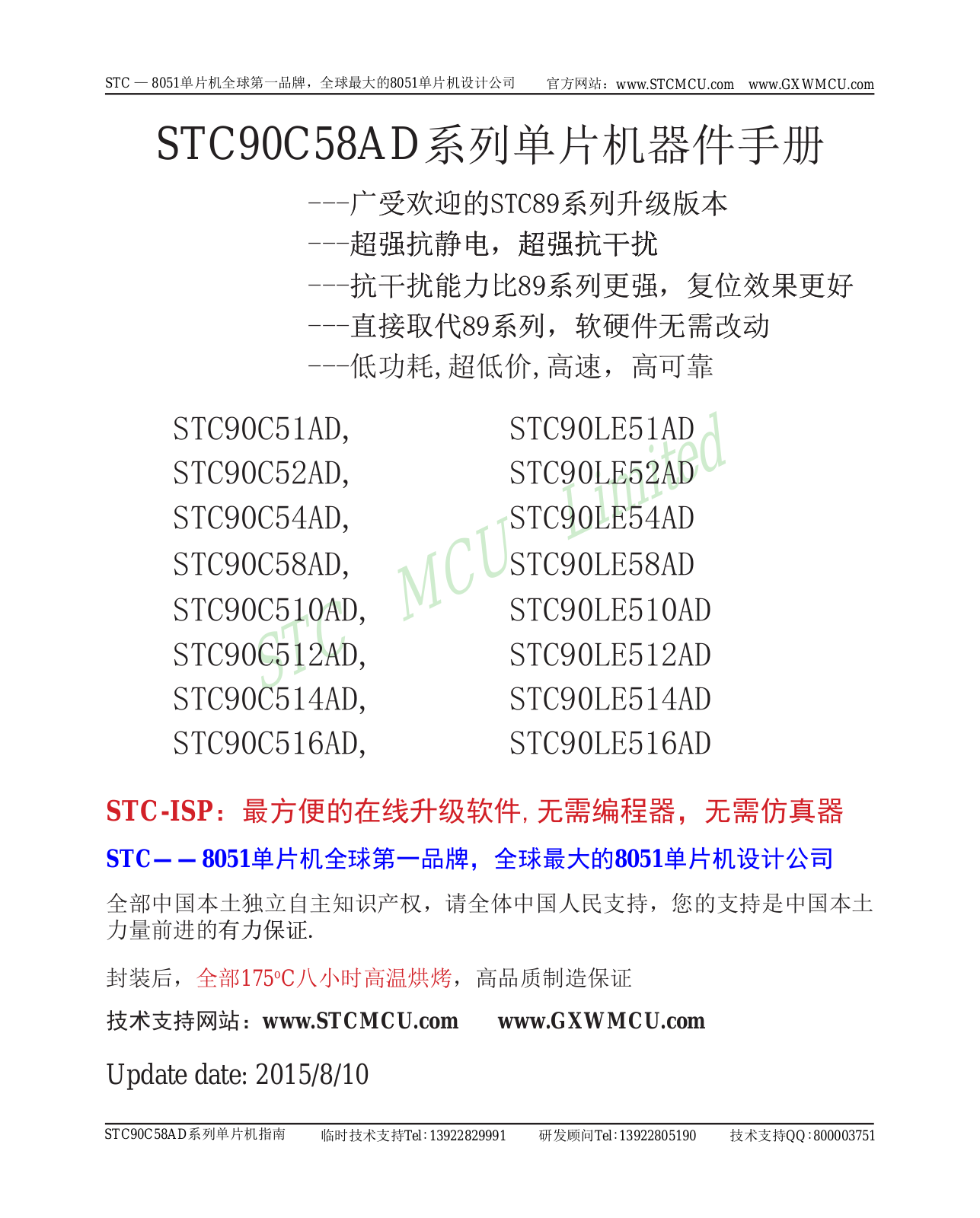 STC STC90C58AD User Manual