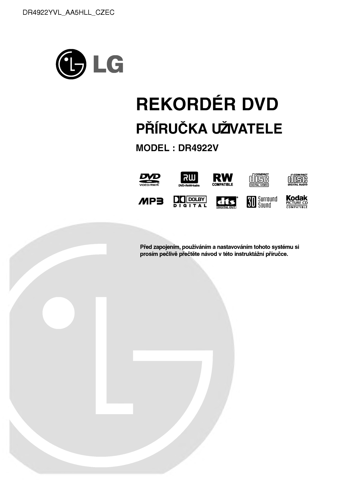 Lg DR4922V User Manual