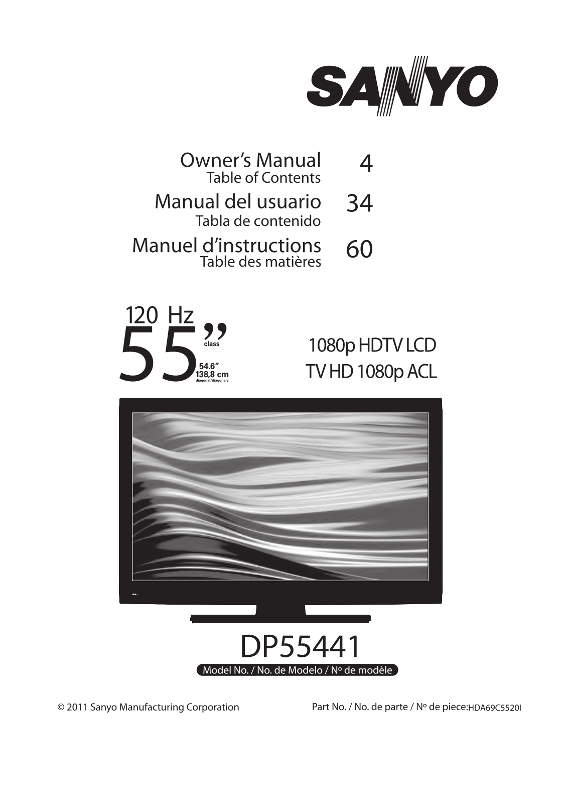 Sanyo DP55441 User Manual