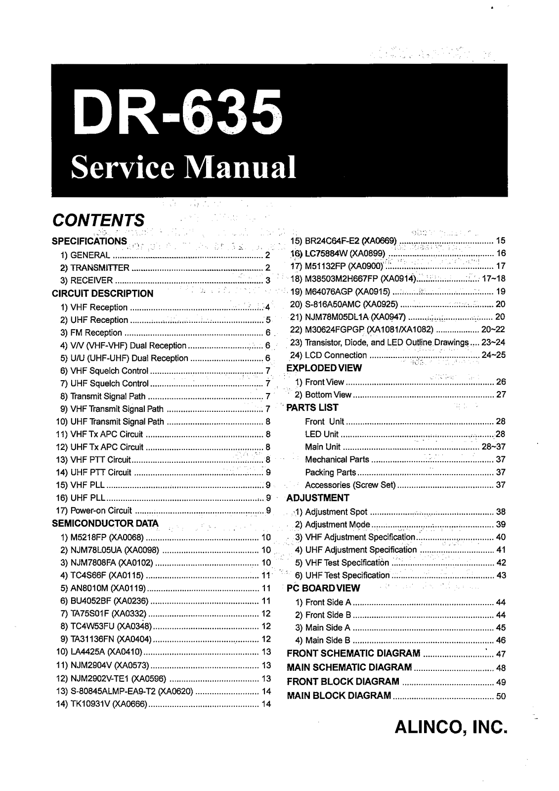 Alinco dr635 Service Manual