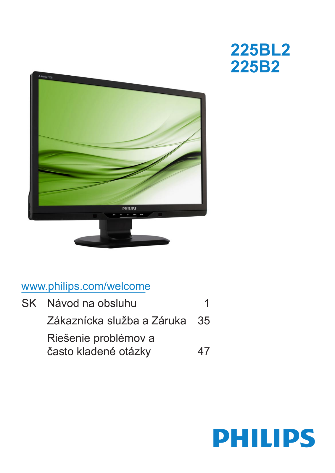 Philips 225BL2, 225B2 User Manual