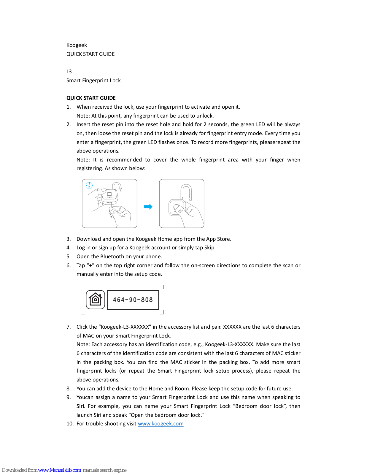 KOOGEEK L3 Quick Start Manual