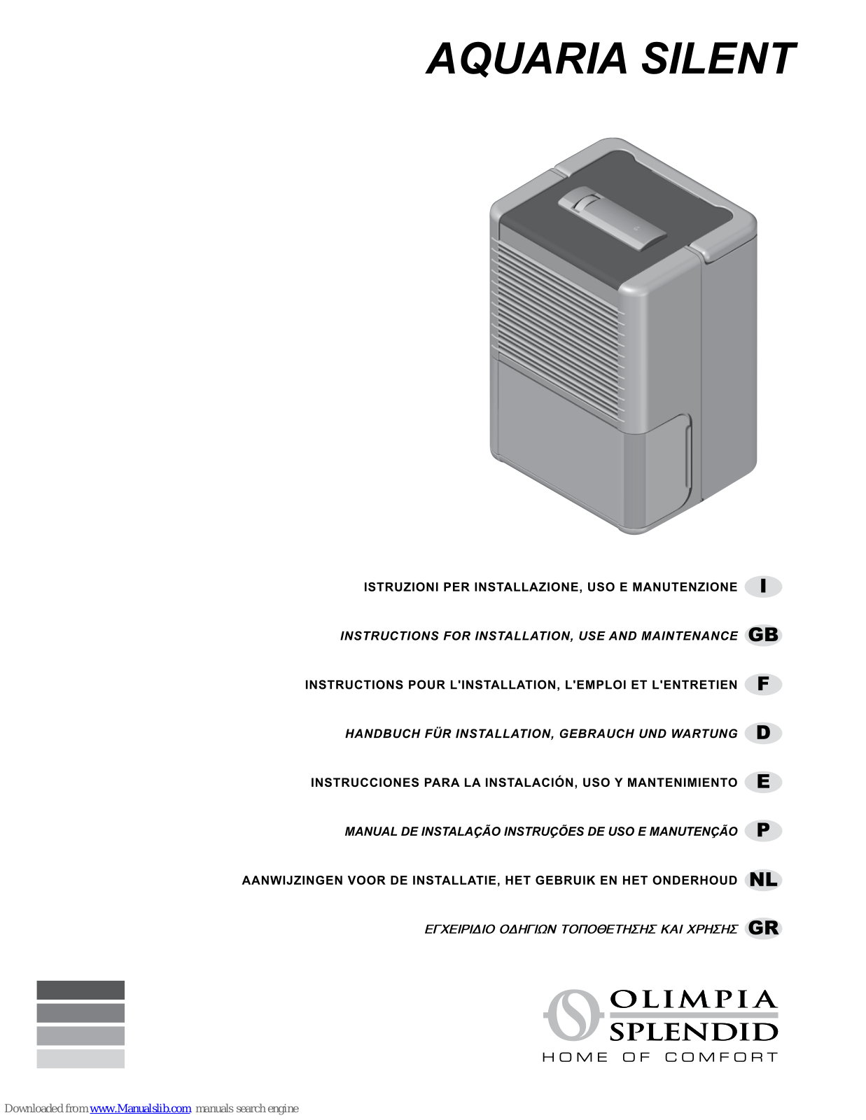 Olimpia splendid AQUARIA SILENT, AQUARIA 16, AQUARIA 16 THERMO Maintenance Manual