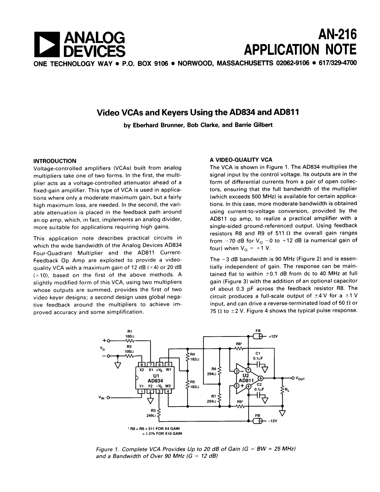 ANALOG DEVICES AN-216 Service Manual