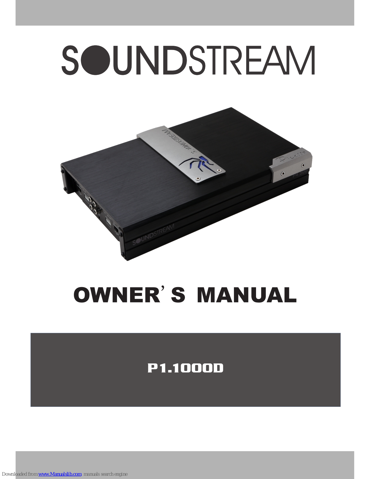 Soundstream P1.1000D Owner's Manual