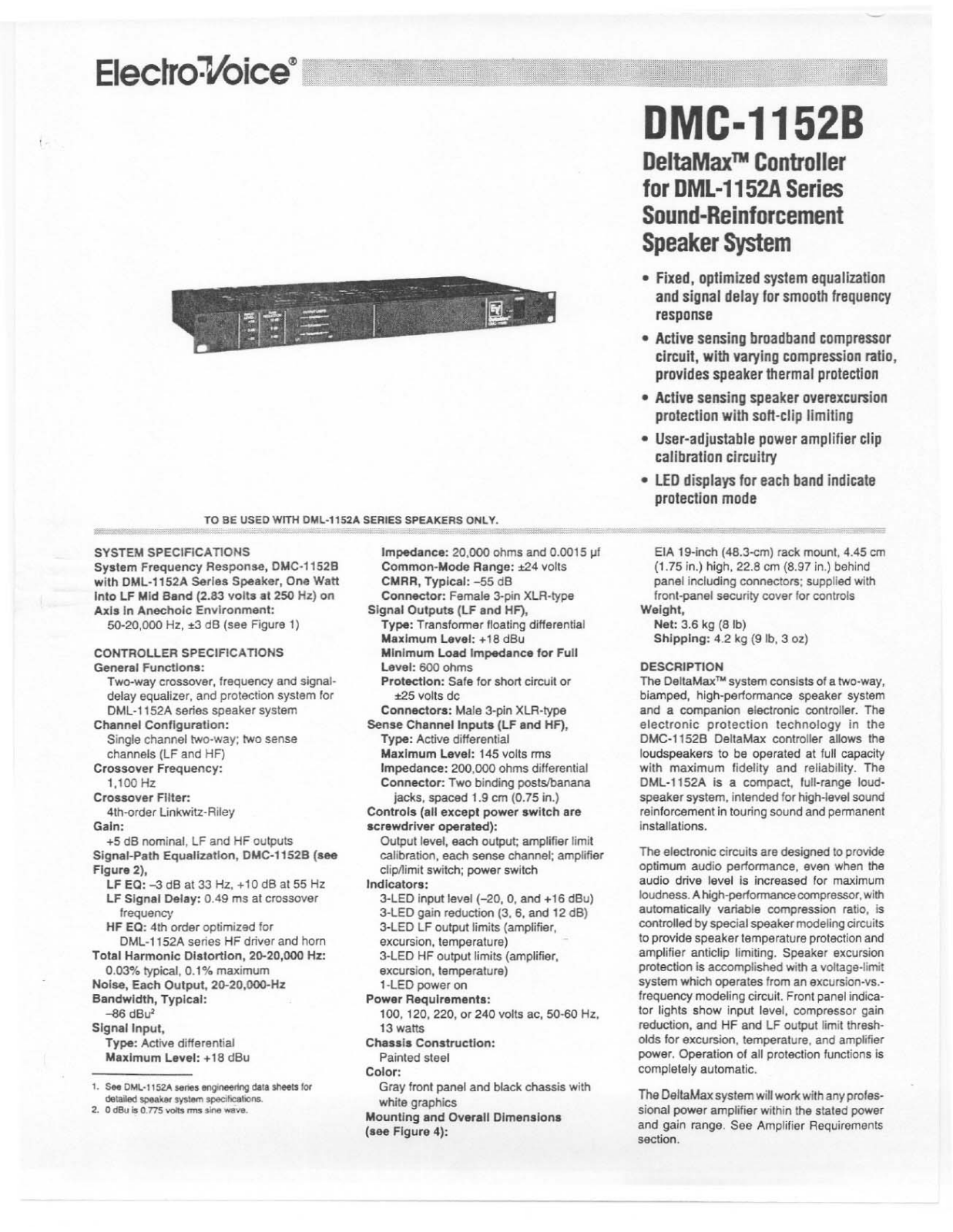 Electro-Voice DMC-1152B User Manual