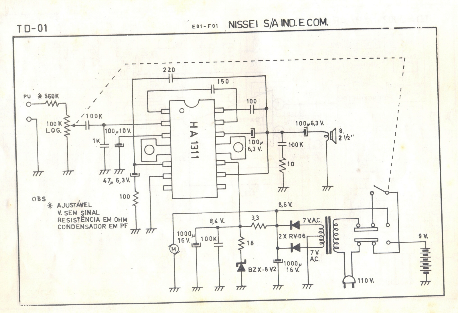 NISSEI TD-01 Schematic