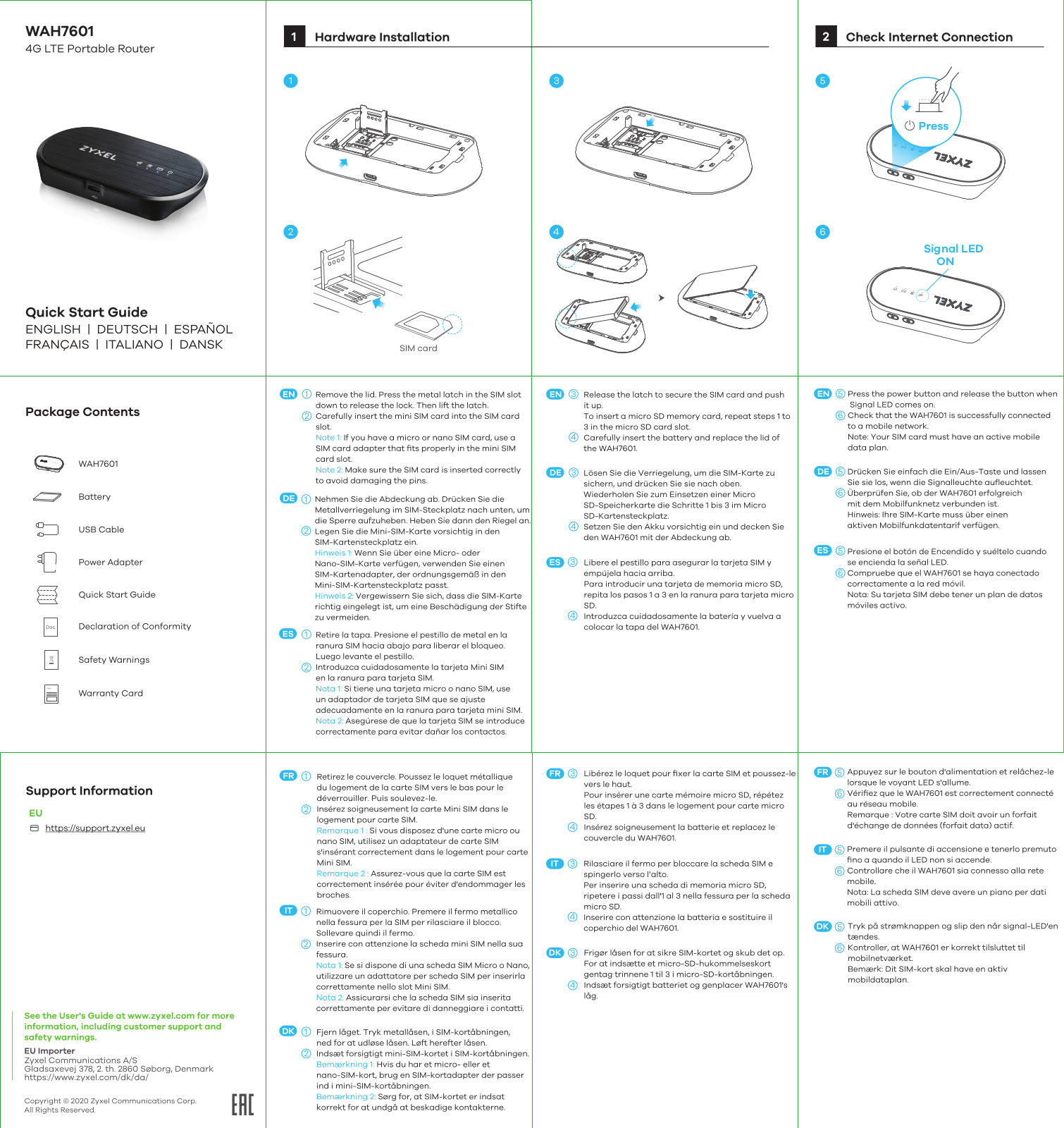 Zyxel WAH7601 Quick guide