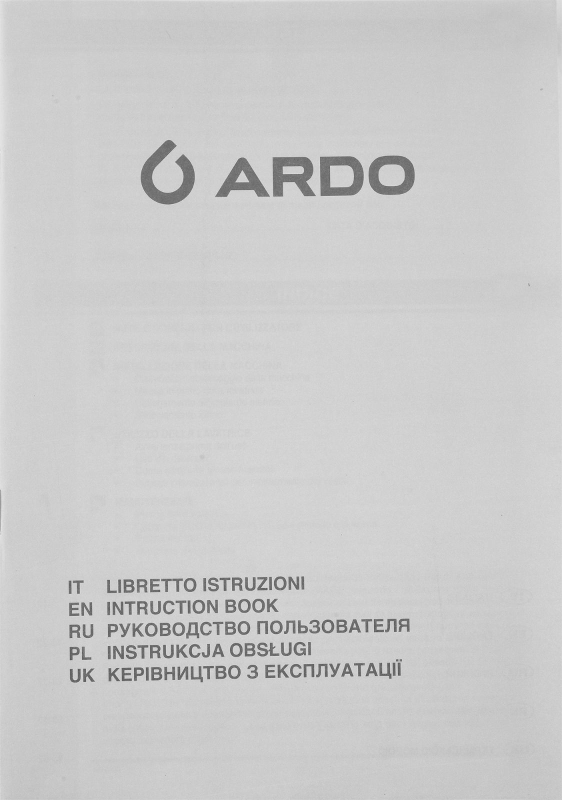 Ardo TL107SW User Manual