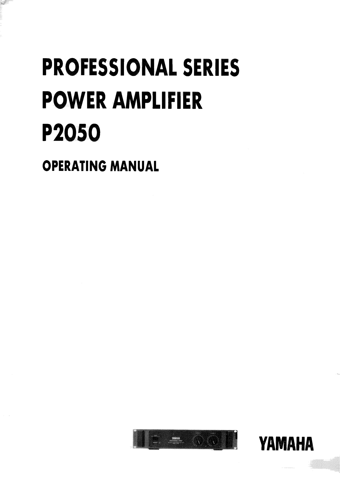 Yamaha P2050 User Manual