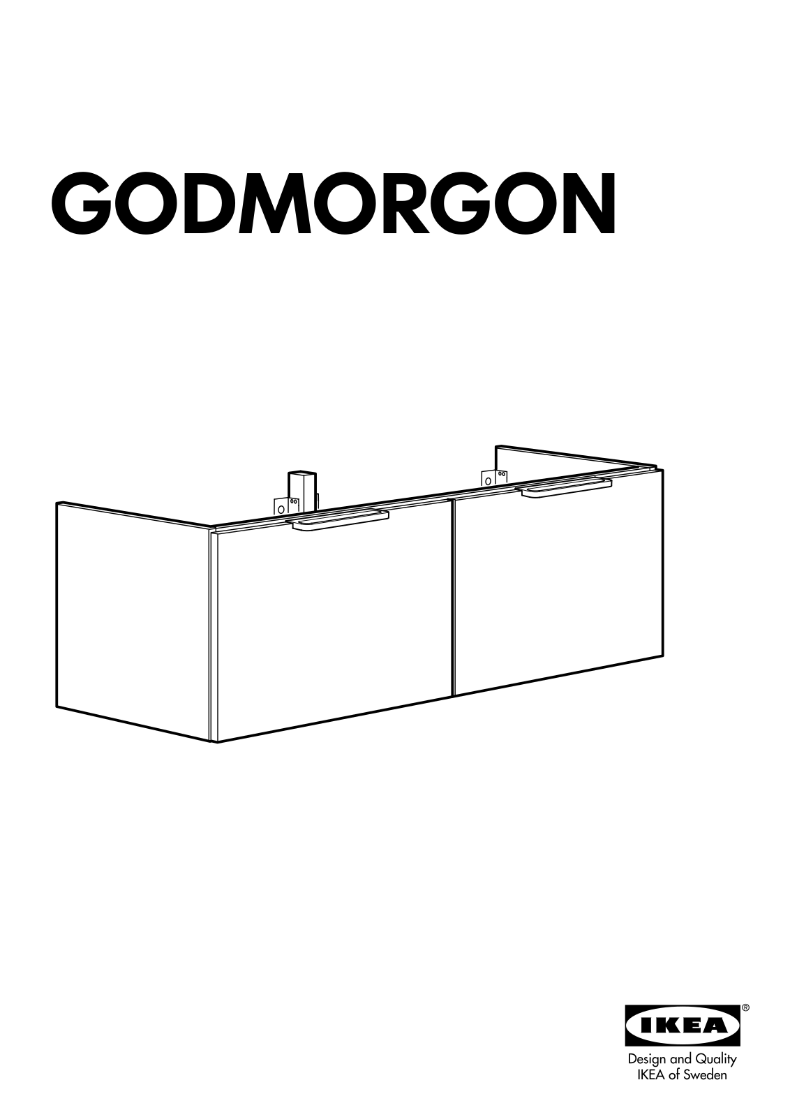 IKEA GODMORGON WASH-STAND W/2 DRWS 47X15