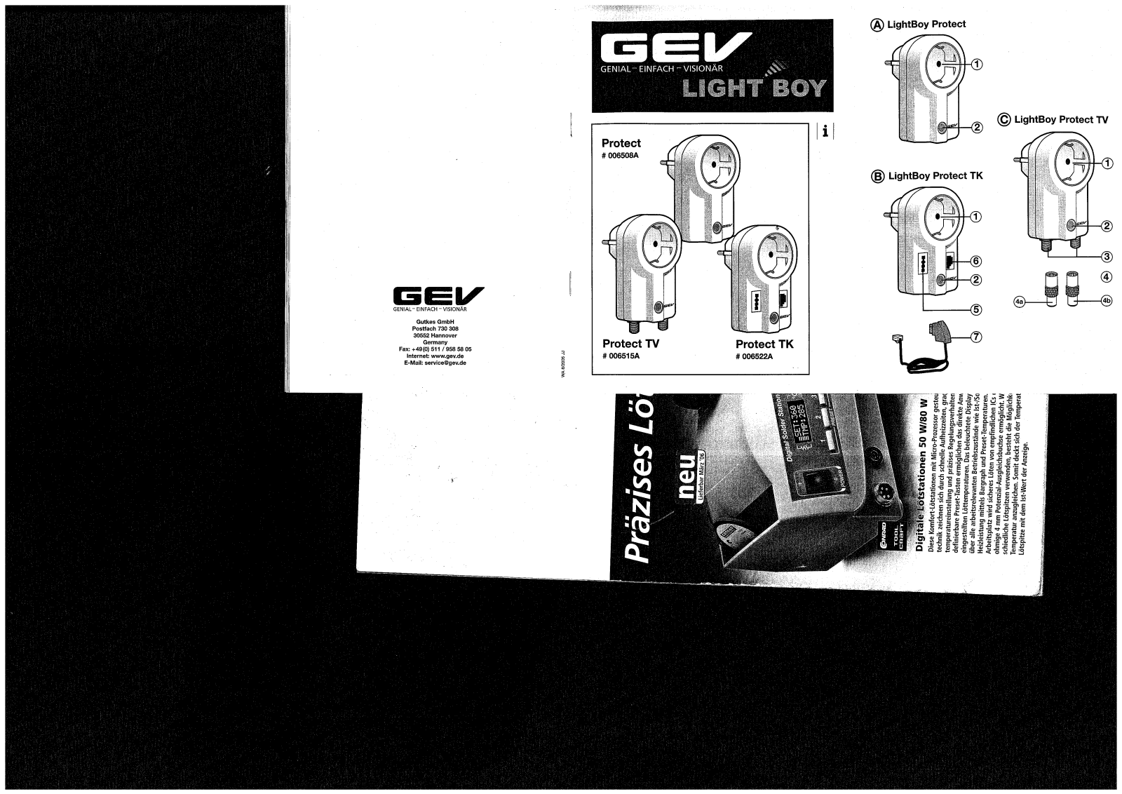 GEV 006515A, 006508A, 006522A User Manual