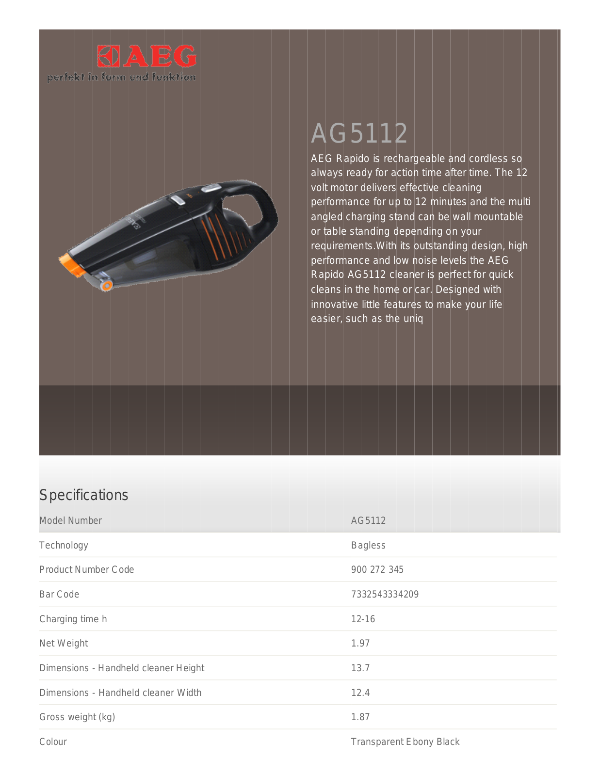 AEG AG5104WD User Manual