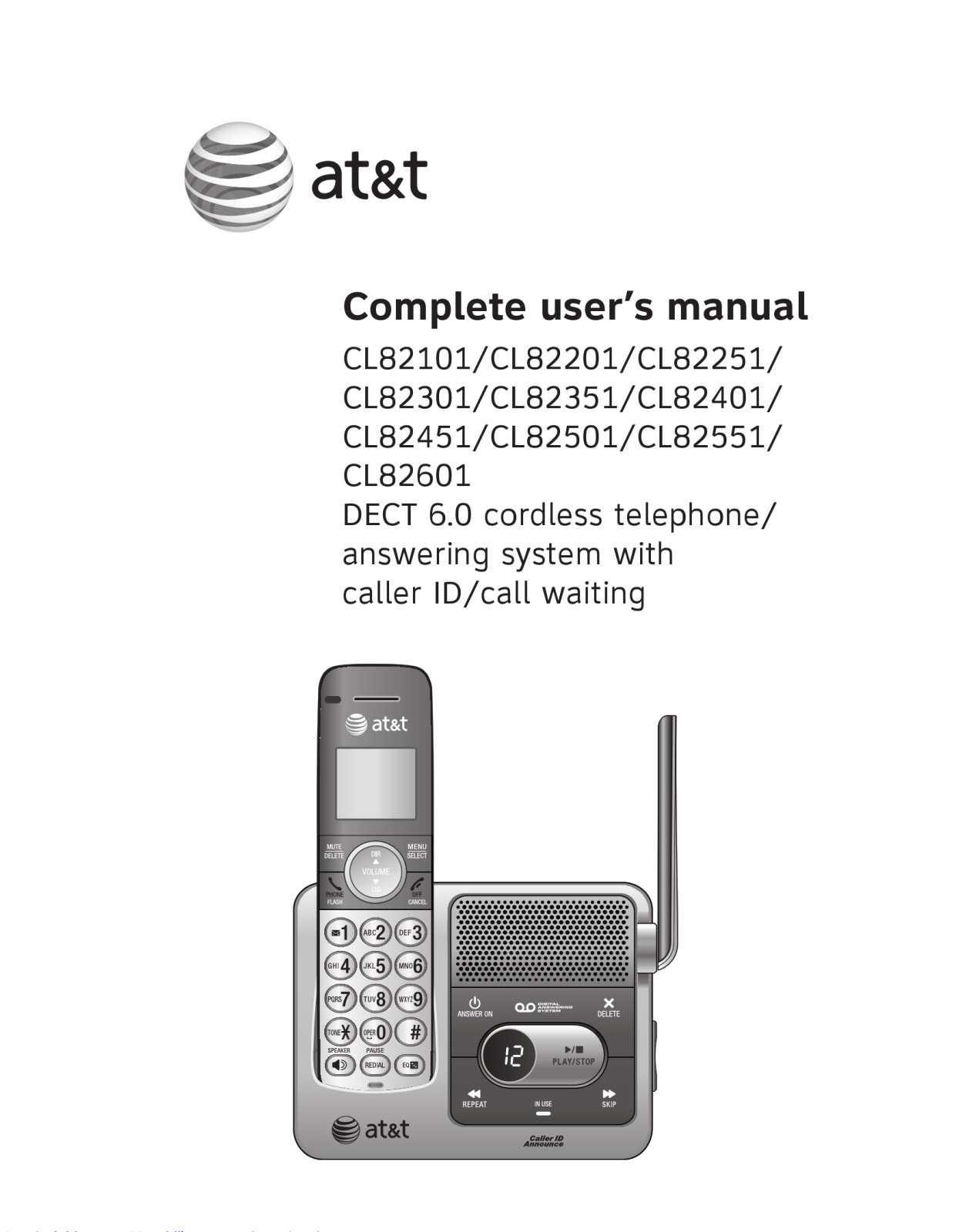 AT&T CL82101, CL82201, CL82251, CL82301, CL82351 User Manual