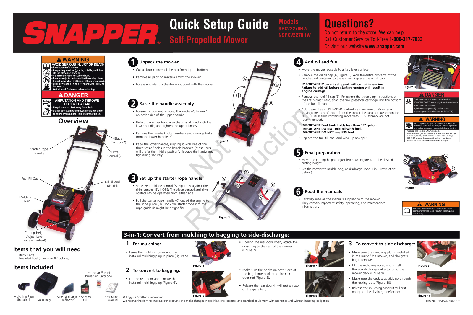 Snapper SPXV2270HW, NSPXV2270HW User Manual