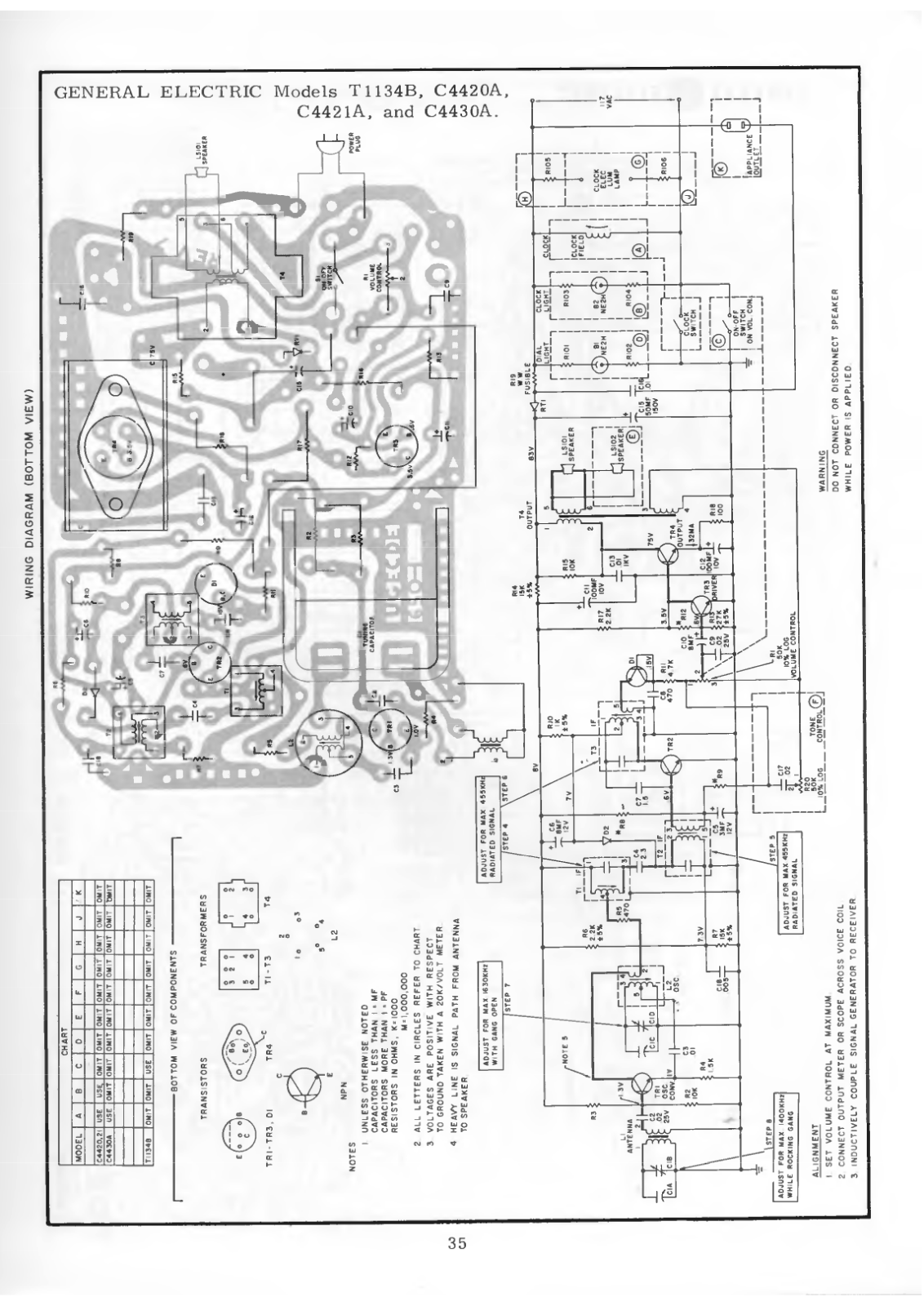 General T1134B, C4420A, C4421A, C4430A Schematic