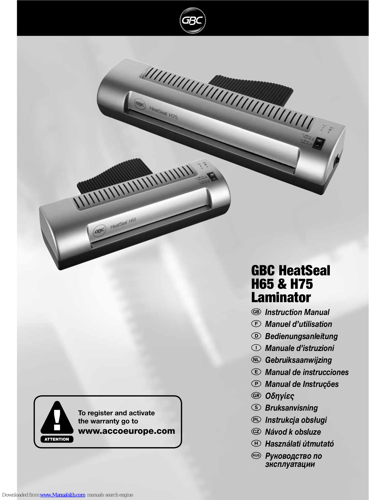 GBC H65, H75 Instruction Manual