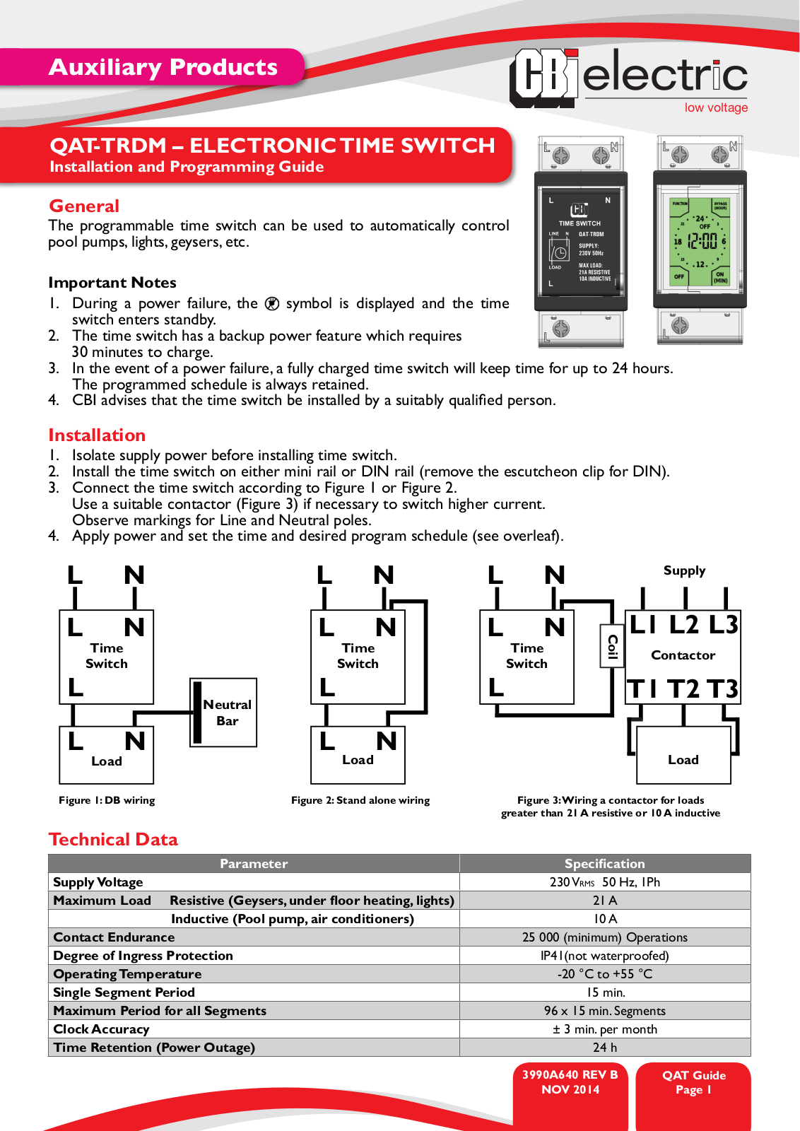 CBi electric QAT-TRDM Installation And Programming Manual