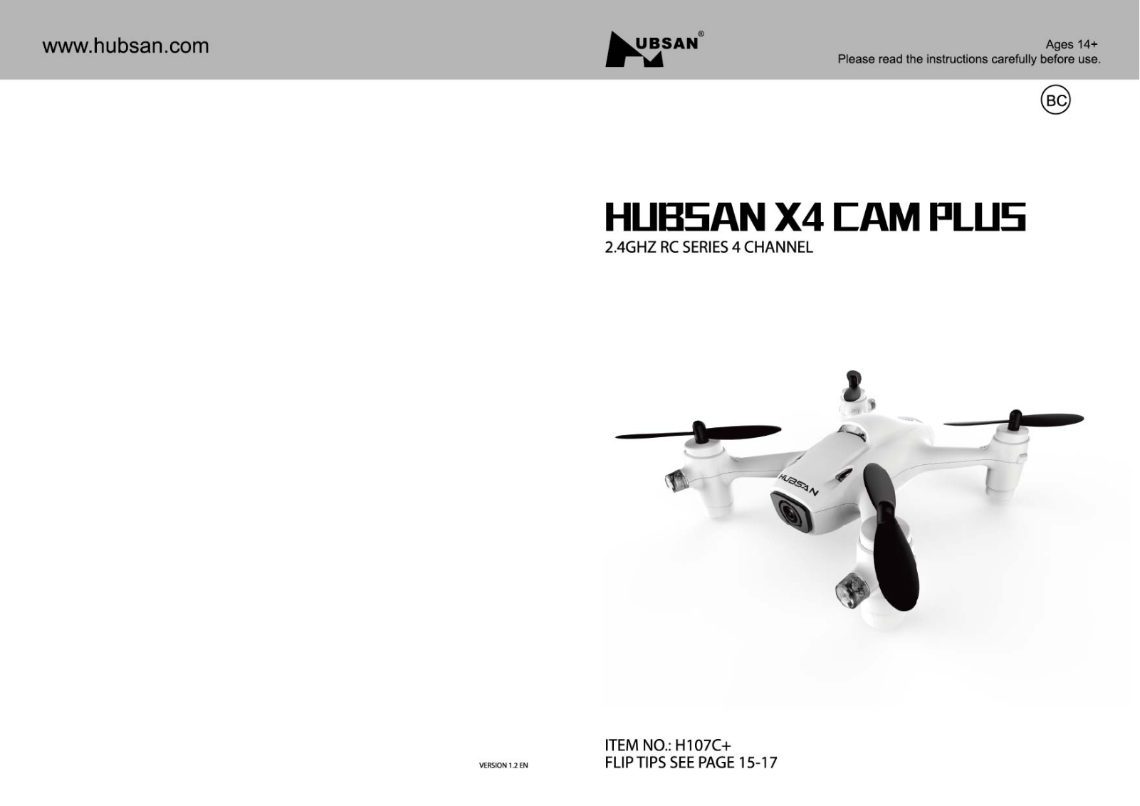 HUBSAN H107C+ User manual