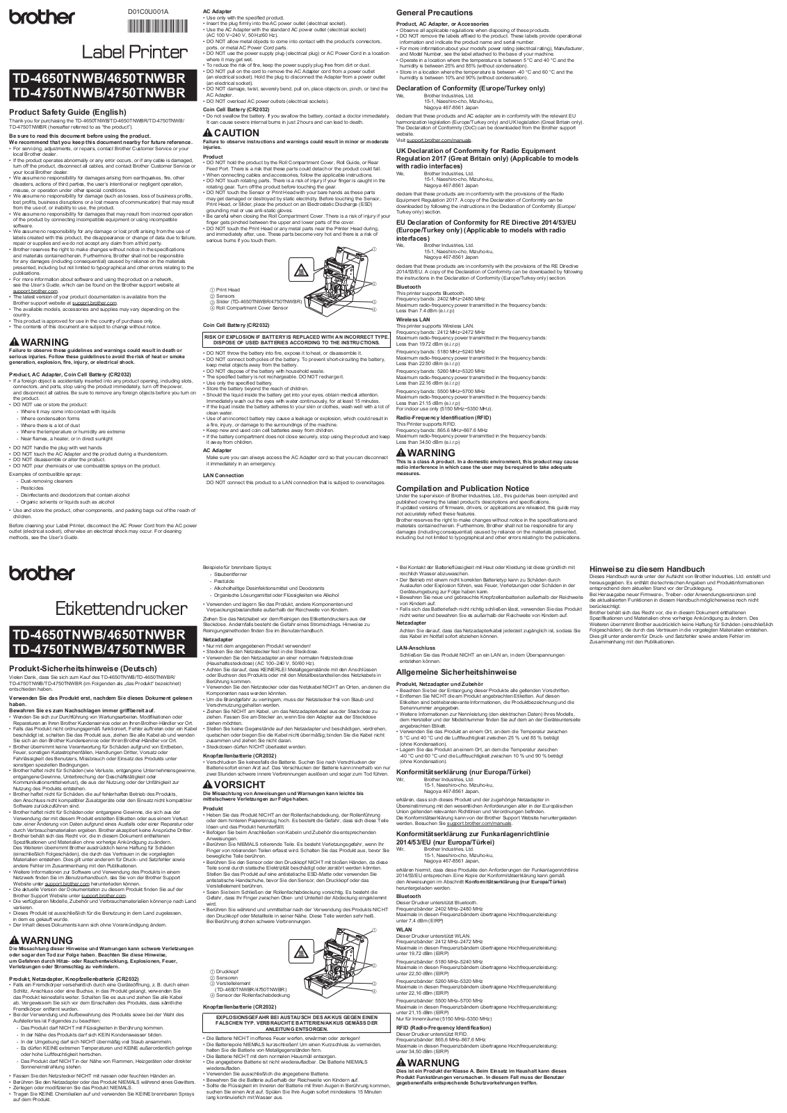 Brother TD-4650TNWB, TD-4650TNWBR, TD-4750TNWB, TD-4750TNWBR label print