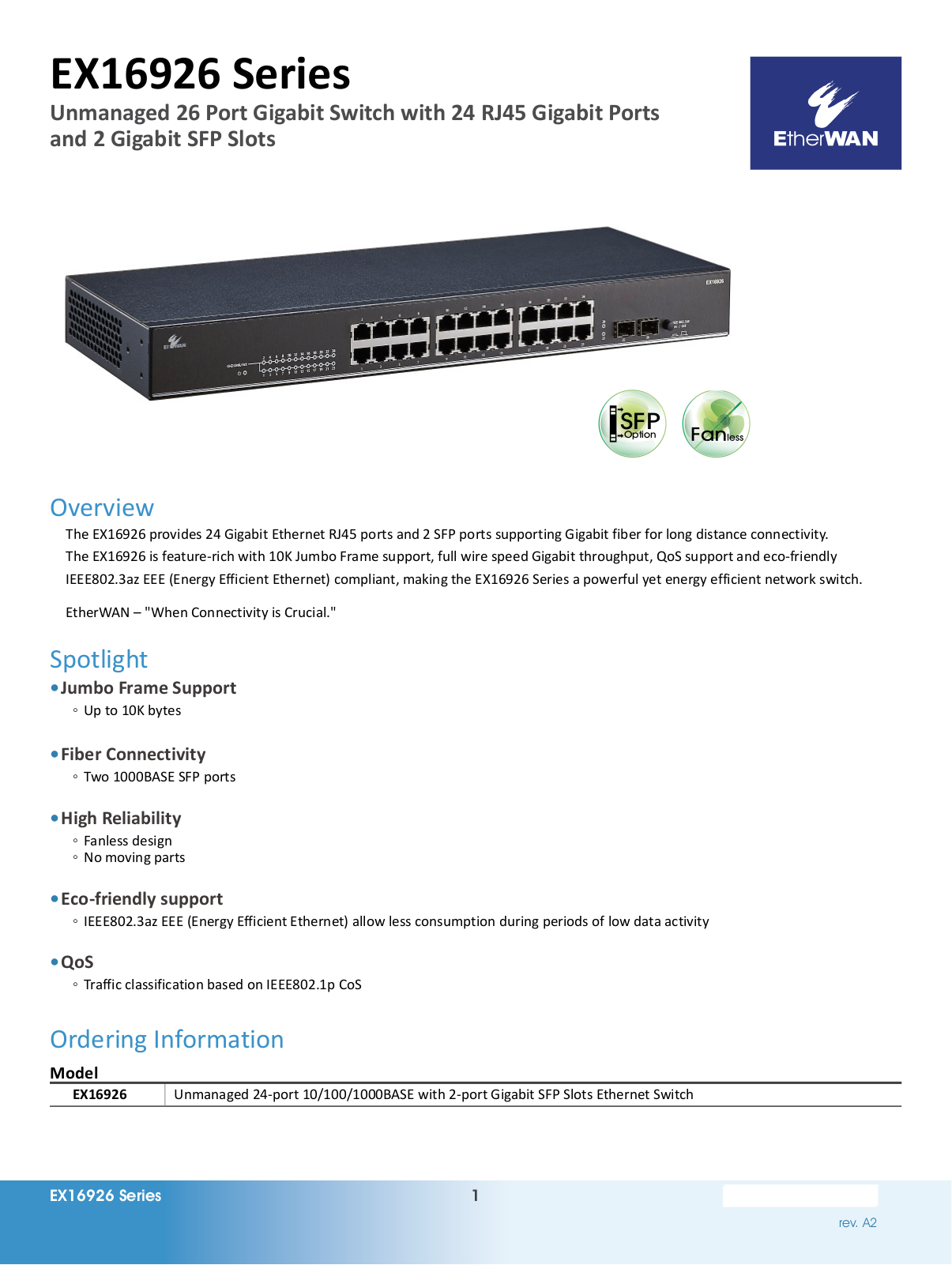 EtherWan EX16926 Series Data Sheet