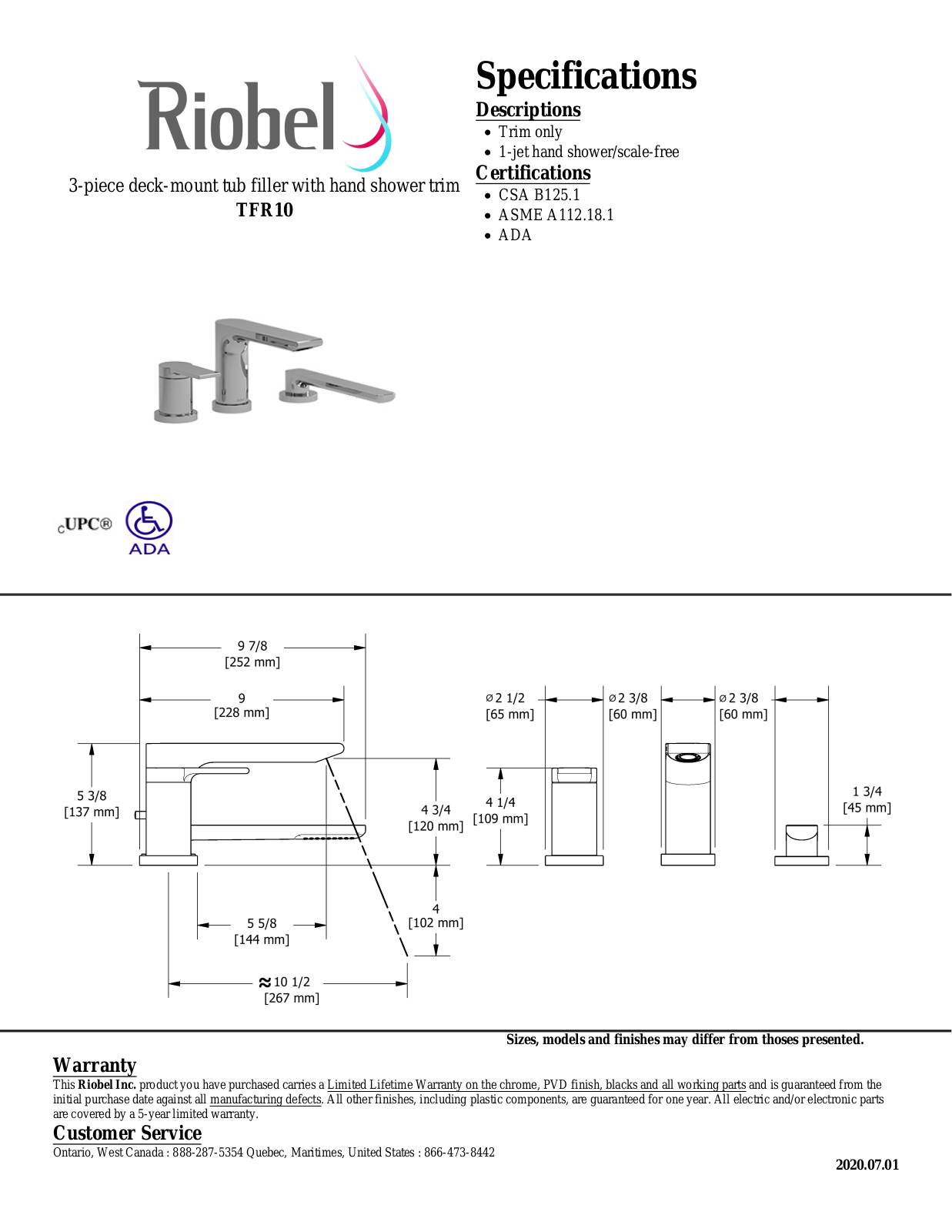 Riobel TFR10BN Specifications - ManualMachine.com