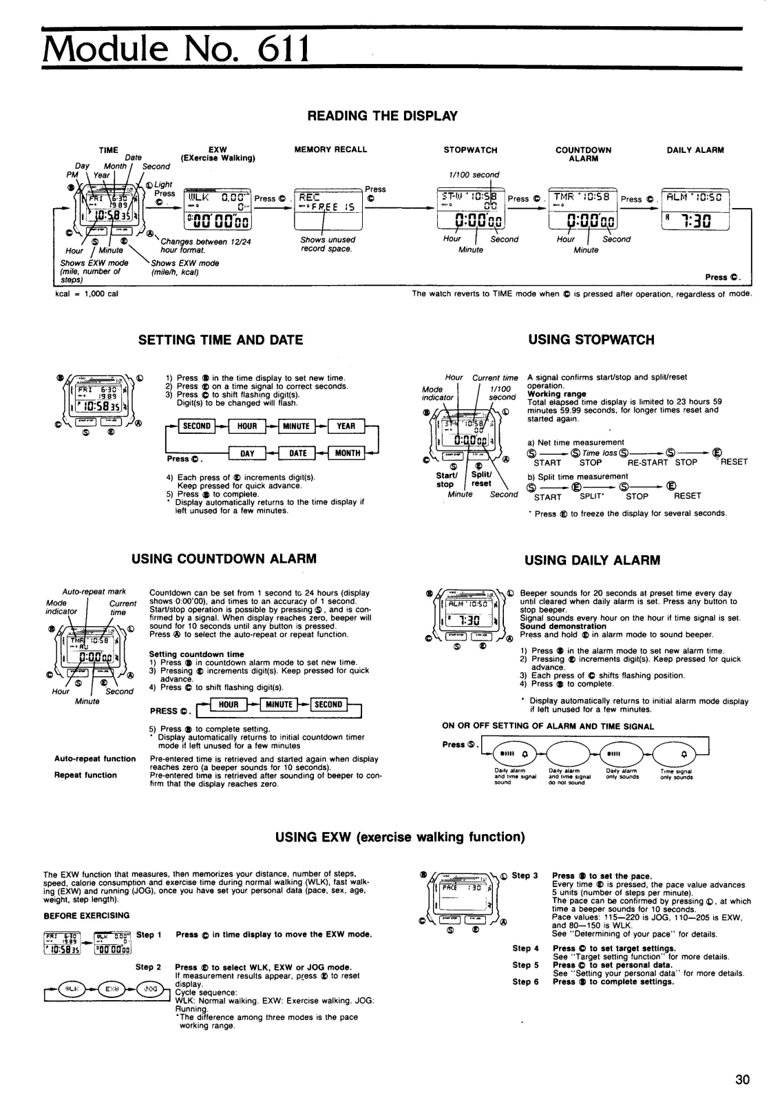 Casio QW-611 User Manual