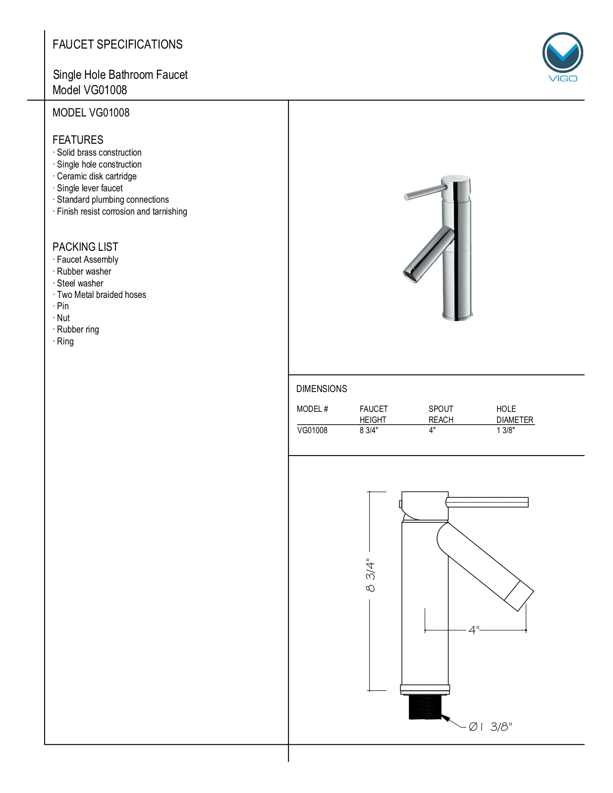 Vigo VG01008 User Manual